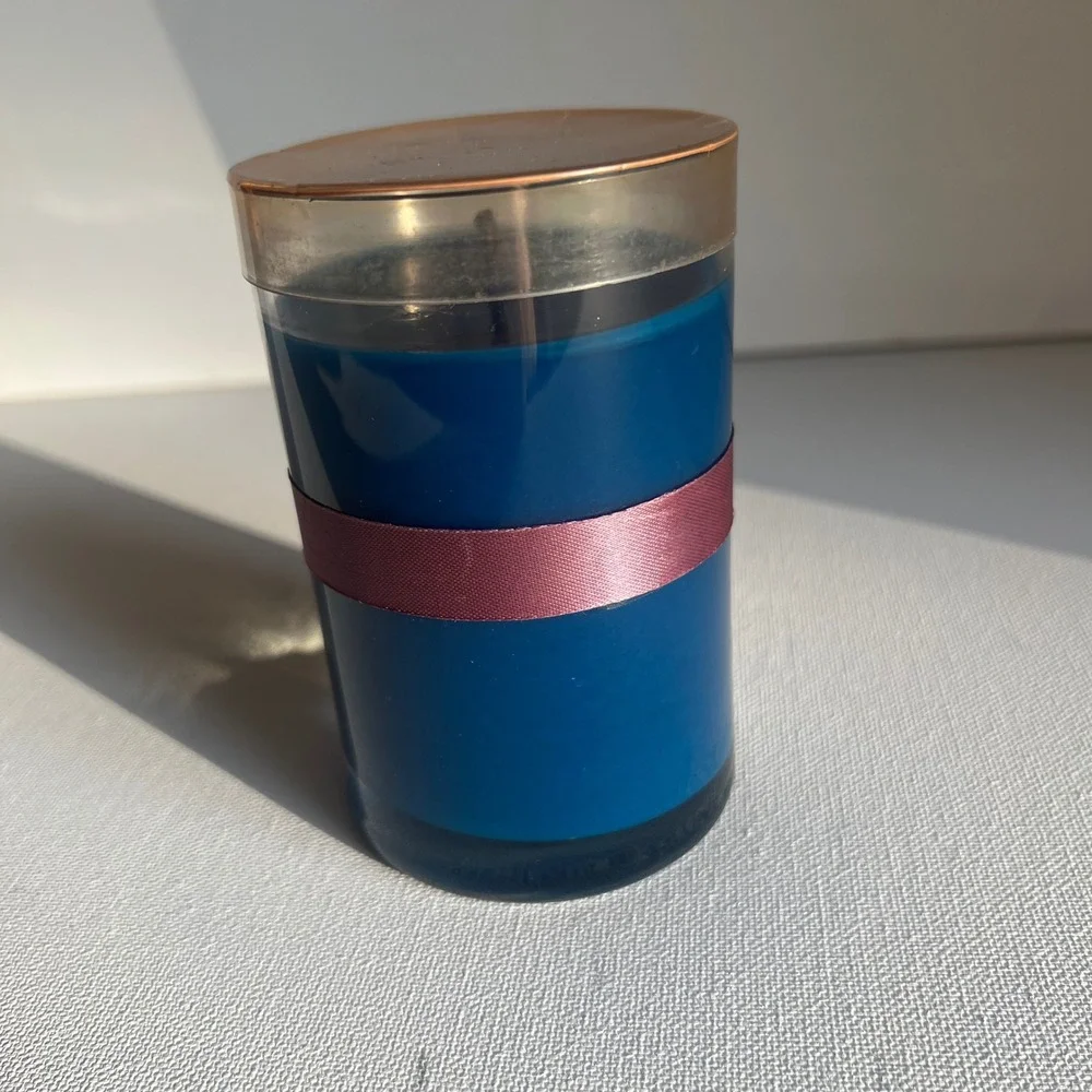 Rigaud Paris Blue Luxury Scented Candle Glass Jar with Gold Lid 4.75in